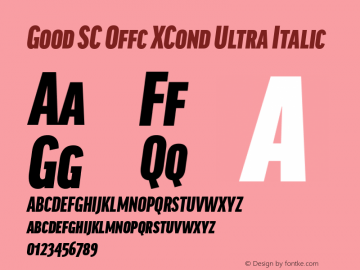 Good SC Offc XCond Ultra Italic Version 7.504; 2014; Build 1020图片样张