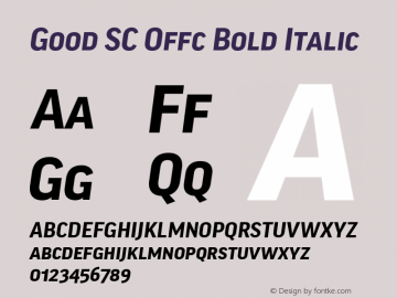 Good SC Offc Bold Italic Version 7.504; 2010; Build 1021图片样张