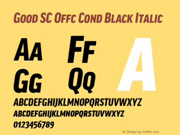 Good SC Offc Cond Black Italic Version 7.504; 2010; Build 1022图片样张