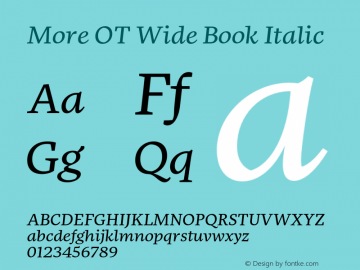 MoreOT-WideBookItalic Version 7.504; 2010; Build 1002图片样张