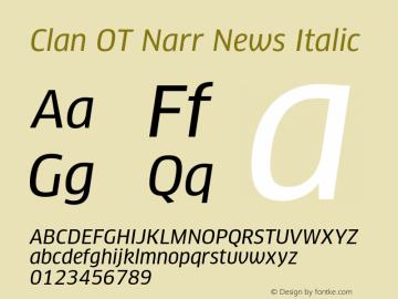 Clan OT Narr News Italic Version 7.600, build 1030, FoPs, FL 5.04图片样张
