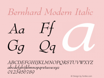 Bernhard Modern Italic 003.001图片样张