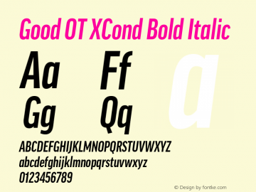 Good OT XCond Bold Italic Version 7.60图片样张