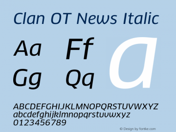 Clan OT News Italic Version 7.600, build 1030, FoPs, FL 5.04图片样张