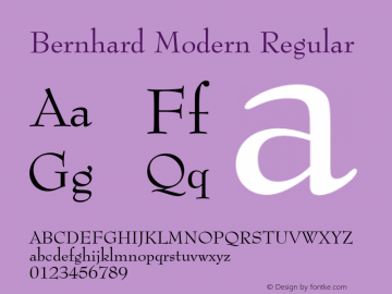 Bernhard Modern Regular 003.001 Font Sample