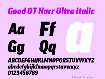 Good OT Narr Ultra Italic Version 7.60图片样张