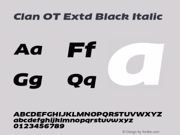 Clan OT Extd Black Italic Version 7.600, build 1030, FoPs, FL 5.04图片样张