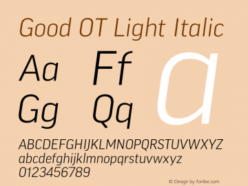 Good OT Light Italic Version 7.60图片样张