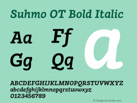 Suhmo OT Bold Italic Version 7.60图片样张