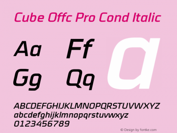 Cube Offc Pro Cond Italic Version 7.504; 2012; Build 1021图片样张