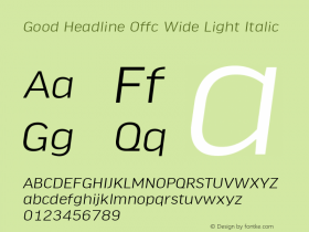 Good Head Offc Wide Light Italic Version 7.504; 2010; Build 1022图片样张