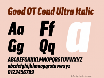 Good OT Cond Ultra Italic Version 7.60图片样张