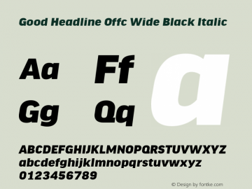 Good Head Offc Wide Black Italic Version 7.504; 2010; Build 1022图片样张