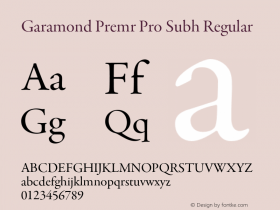 Garamond Premr Pro Subh Regular Version 1.014;PS 001.000;Core 1.0.38;makeotf.lib1.6.6565图片样张