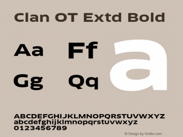 Clan OT Extd Bold Version 7.600, build 1030, FoPs, FL 5.04图片样张