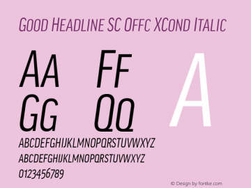 Good Head SC Offc XCond Italic Version 7.504; 2014; Build 1020图片样张