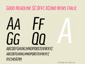 Good Head SC Offc XCond News Italic Version 7.504; 2014; Build 1020图片样张