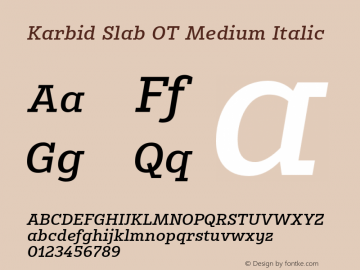 Karbid Slab OT Medium Italic Version 7.60图片样张