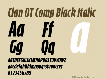 Clan OT Comp Black Italic Version 7.600, build 1030, FoPs, FL 5.04图片样张