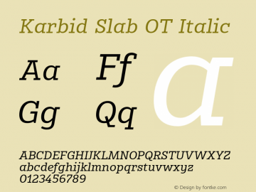 Karbid Slab OT Italic Version 7.60图片样张