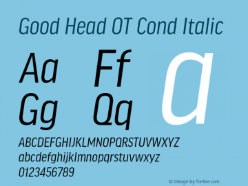 Good Head OT Cond Italic Version 7.60图片样张