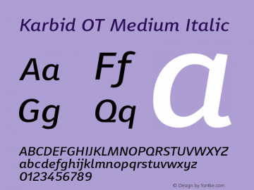 Karbid OT Medium Italic Version 7.60图片样张