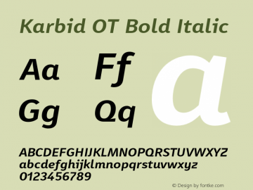 Karbid OT Bold Italic Version 7.60图片样张