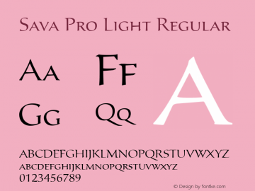 Sava Pro Light Regular Version 1.006;PS 001.000;Core 1.0.38;makeotf.lib1.6.6565 Font Sample