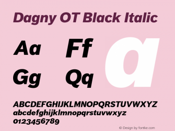Dagny OT Black Italic Version 7.600, build 1027, FoPs, FL 5.04图片样张