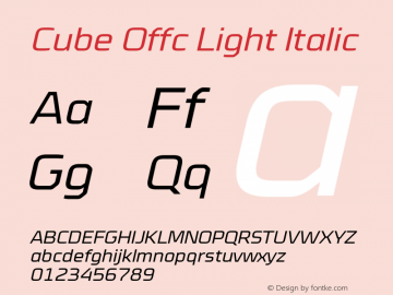 Cube Offc Light Italic Version 7.504; 2012; Build 1021图片样张
