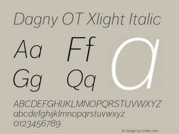 Dagny OT Xlight Italic Version 7.600, build 1027, FoPs, FL 5.04图片样张