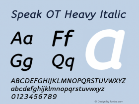 SpeakOT-HeavyItalic Version 7.504; 2007; Build 1021图片样张