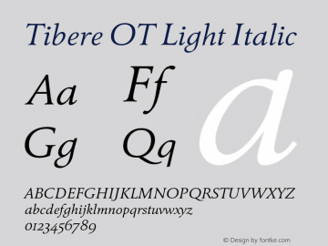 TibereOT-LightItalic Version 7.504; 2010; Build 1002图片样张