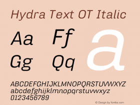 HydraTextOT-Italic Version 7.504; 2010; Build 1021图片样张