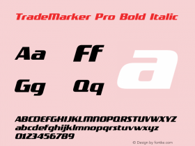 TradeMarkerPro-BoldItalic Version 7.504; 2012; Build 1020图片样张