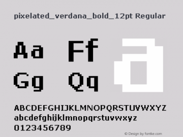 pixelated_verdana_bold_12pt Regular Version 1.0 Font Sample