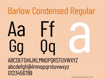 Barlow Condensed Regular Version 1.422;hotconv 1.0.109;makeotfexe 2.5.65596图片样张