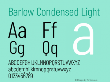 Barlow Condensed Light Version 1.422;hotconv 1.0.109;makeotfexe 2.5.65596图片样张