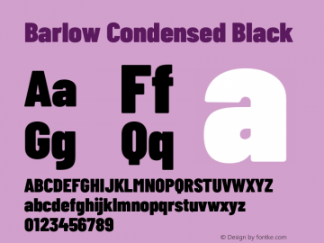 Barlow Condensed Black Version 1.422;hotconv 1.0.109;makeotfexe 2.5.65596图片样张
