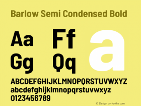 Barlow Semi Condensed Bold Version 1.422;hotconv 1.0.109;makeotfexe 2.5.65596图片样张