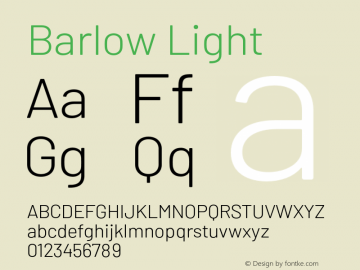 Barlow Light Version 1.422;hotconv 1.0.109;makeotfexe 2.5.65596图片样张