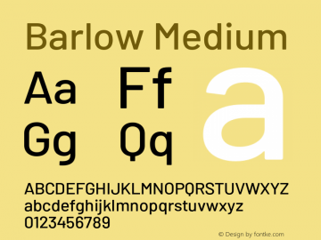 Barlow Medium Version 1.422;hotconv 1.0.109;makeotfexe 2.5.65596图片样张