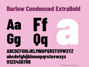 Barlow Condensed ExtraBold Version 1.422; ttfautohint (v1.8)图片样张