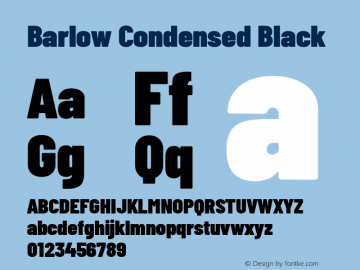 Barlow Condensed Black Version 1.422; ttfautohint (v1.8)图片样张