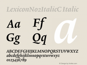 LexiconNo2ItalicC Italic Version 001.000图片样张