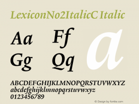 LexiconNo2ItalicC Italic Version 001.000图片样张