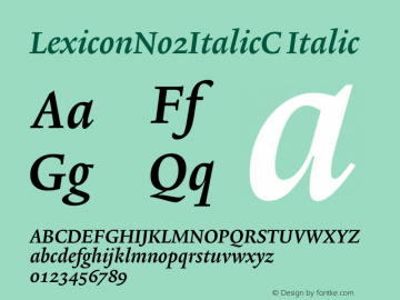 LexiconNo2ItalicC Italic 001.000图片样张