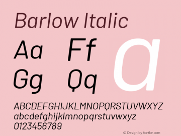 Barlow Italic Version 1.422图片样张