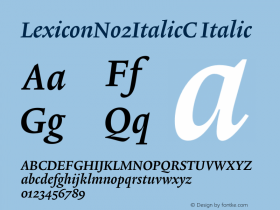 LexiconNo2ItalicC Italic 001.000图片样张