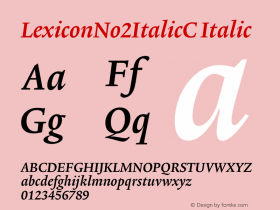 LexiconNo2ItalicC Italic 001.000图片样张